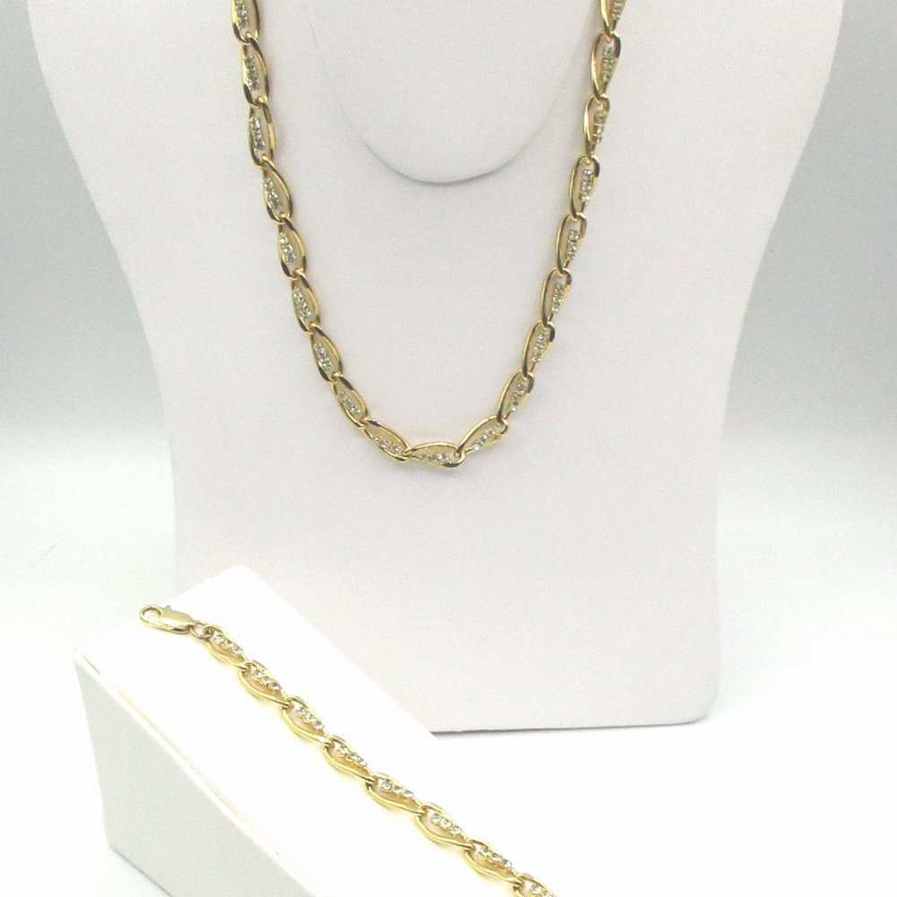Lovely set! Gold-Tone Metal and Rhinestones